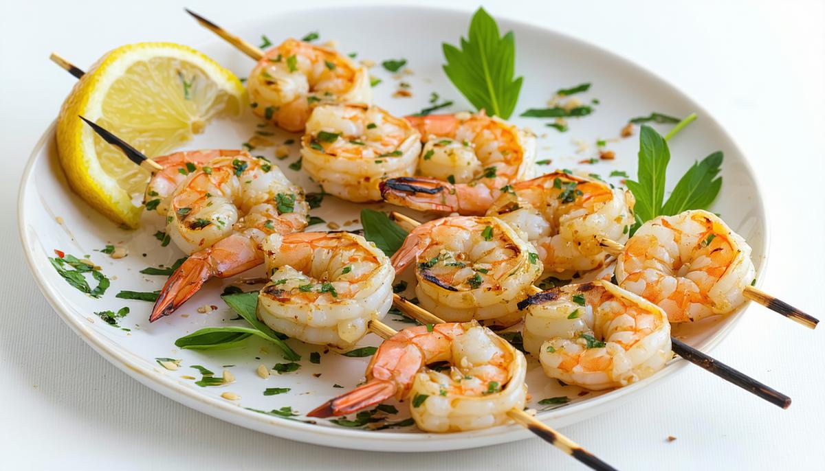 Lemon Garlic Shrimp Skewers