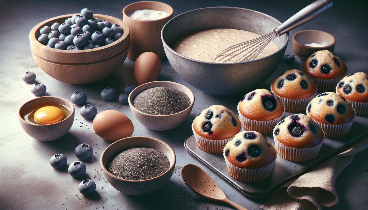 A collage of blueberry muffin baking tips in action