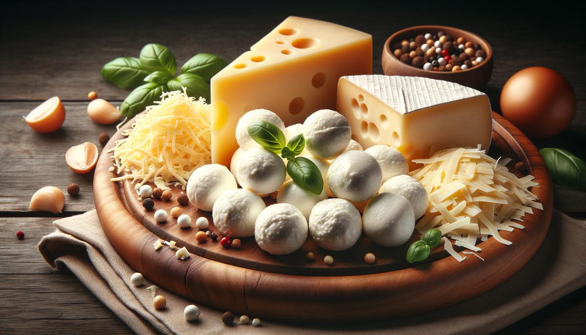 A selection of cheeses for Eggplant Parmesan