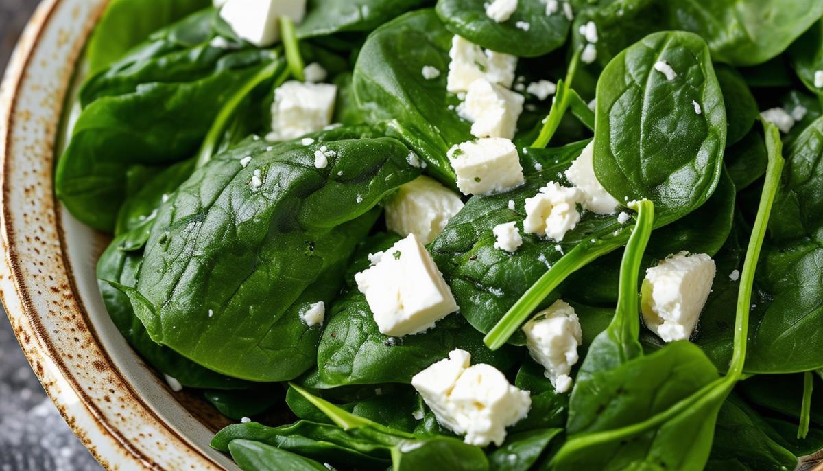 Visual representation of spinach and feta nutritional benefits