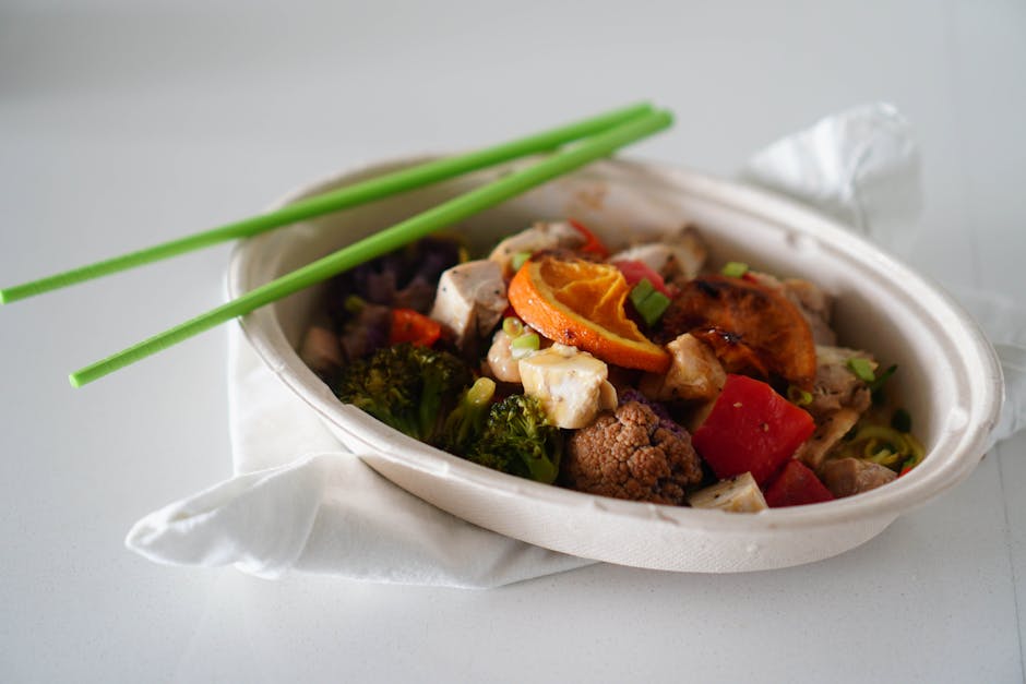A beautifully plated tofu vegetable stir-fry